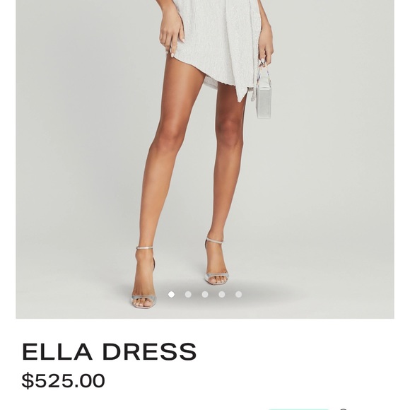 RETROFETE Ella White Moonglow New One-Shoulder Asymmetrical Sequins Dress SizeXS - Picture 10 of 10